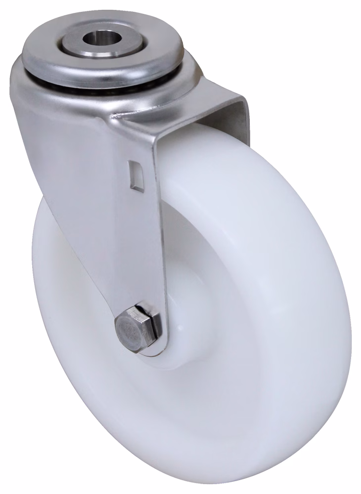 3" x 1.25" High Temp Moist Heat Polymer Retort Wheel - Economy Stainless Steel Swivel Stem Caster